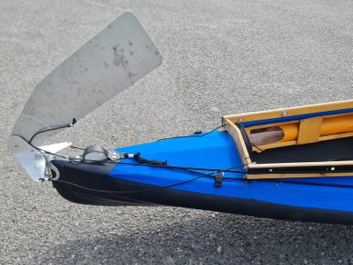 Wayland Amazon 520 folding sailing kayak - view of rear deck and rudder