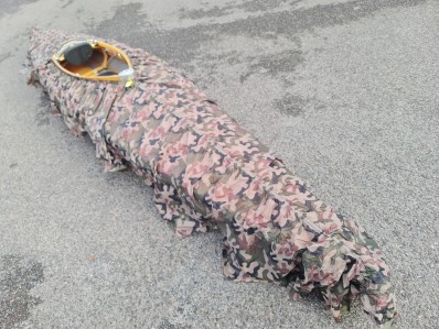 Kayak camo skirt for single seater folding kayaks, Polish Pantera Woodland Pattern